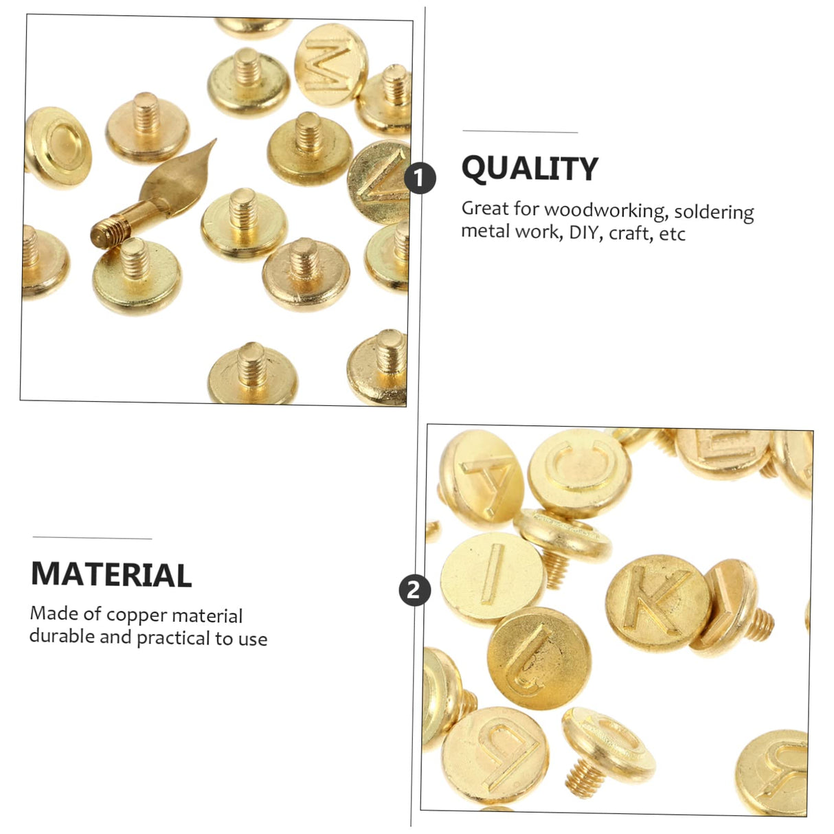 Lurrose 3 Sets Copper Letter Wood Burning Tips for Personalised Branding on Wood and Leather Lurrose