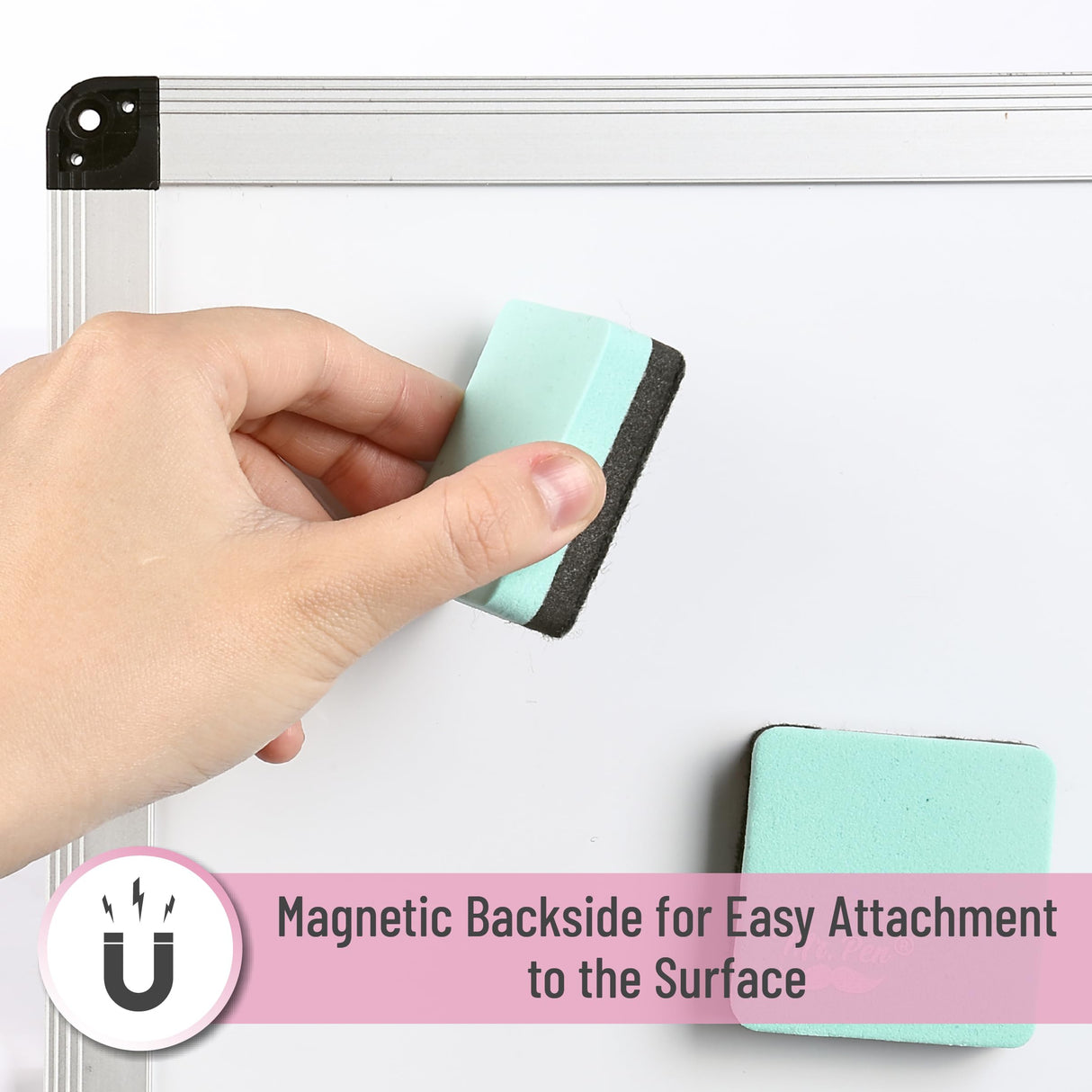 Mr. Pen- Mini Dry Erase Eraser, 24 Pack, Green Magnetic Dry Eraser, Whiteboard Eraser, Dry Erasers for Whiteboard, Magnetic Dry Erase Eraser, Dry Mr. Pen