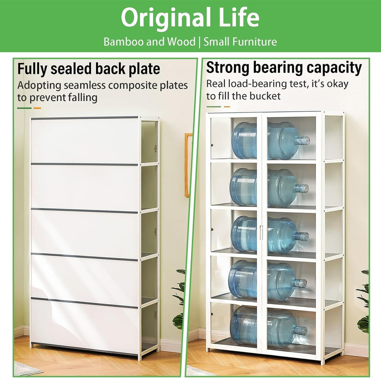 BYSIECD Acrylic Curio Display Cabinet with 5-Tier Shelves for Organising Collectibles and Toys BYSIECD