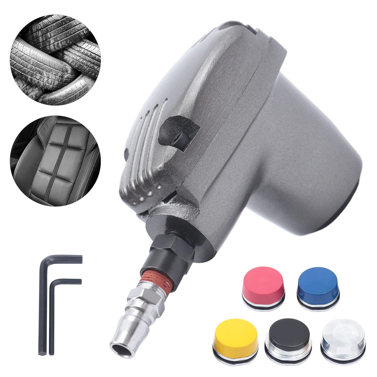 Air Pneumatic Automatic Palm Hammer,Handheld Pneumatic Hammer Set,Hand-held Pneumatic Hammer Air Flat Hammer Tool with 6 Hammerheads for Shoe Weglae