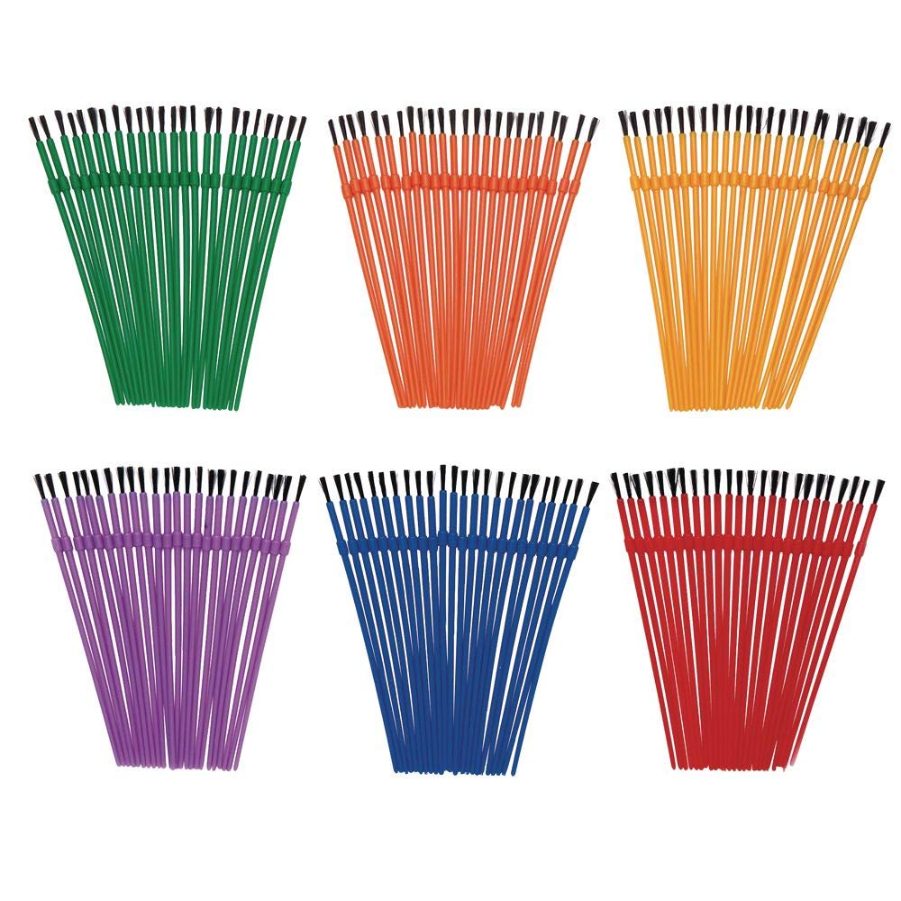 Colorations - 144WB Paint Brushes, 3 Widths, Nylon Bristles, Classroom, Painting, Art, Classroom Supplies, Art Supplies, School Supplies, Kids, Colorations