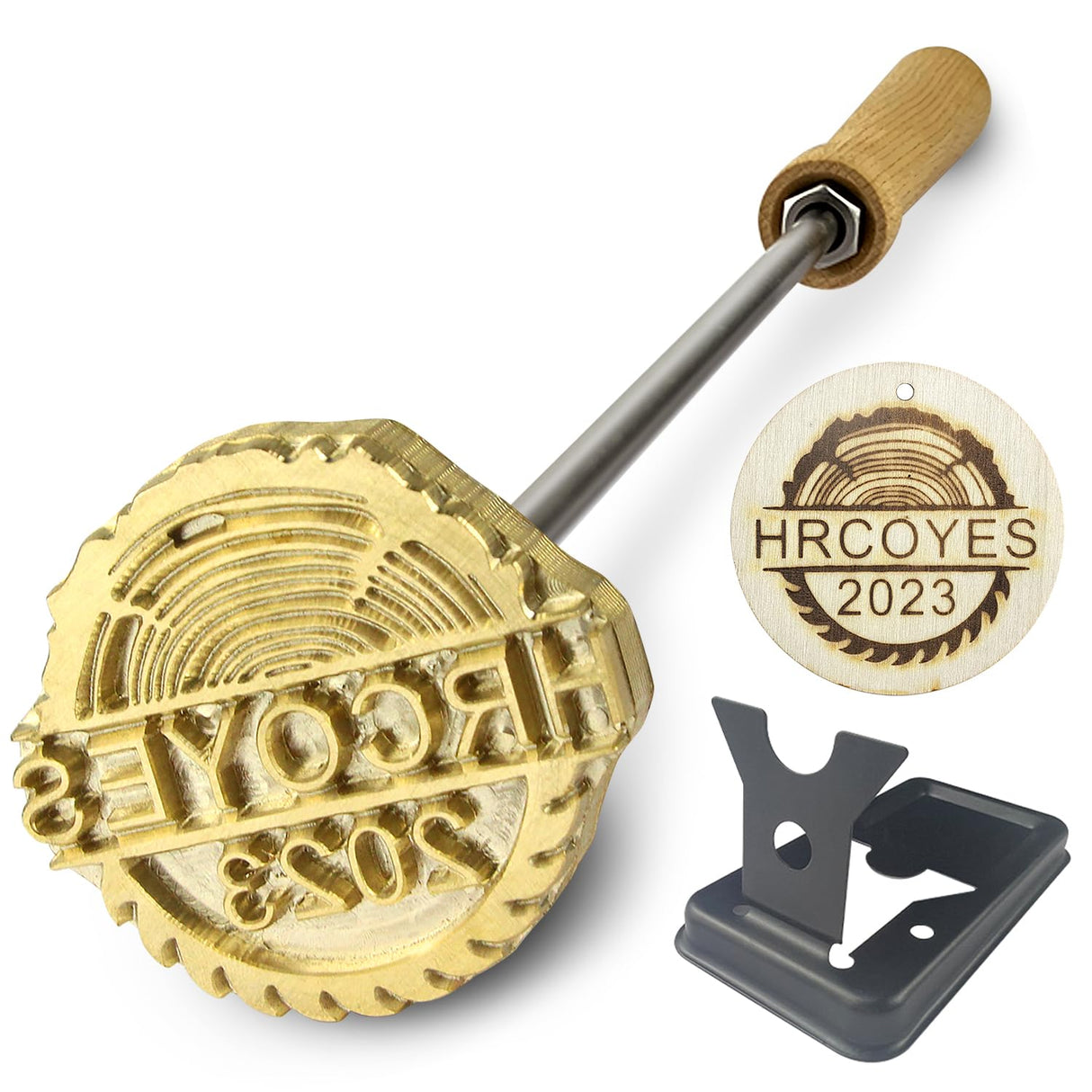Personalized Custom Wood Burning Stamp with Handle - Unique Logo Branding Tool for Wood, Leather, and Food Generic