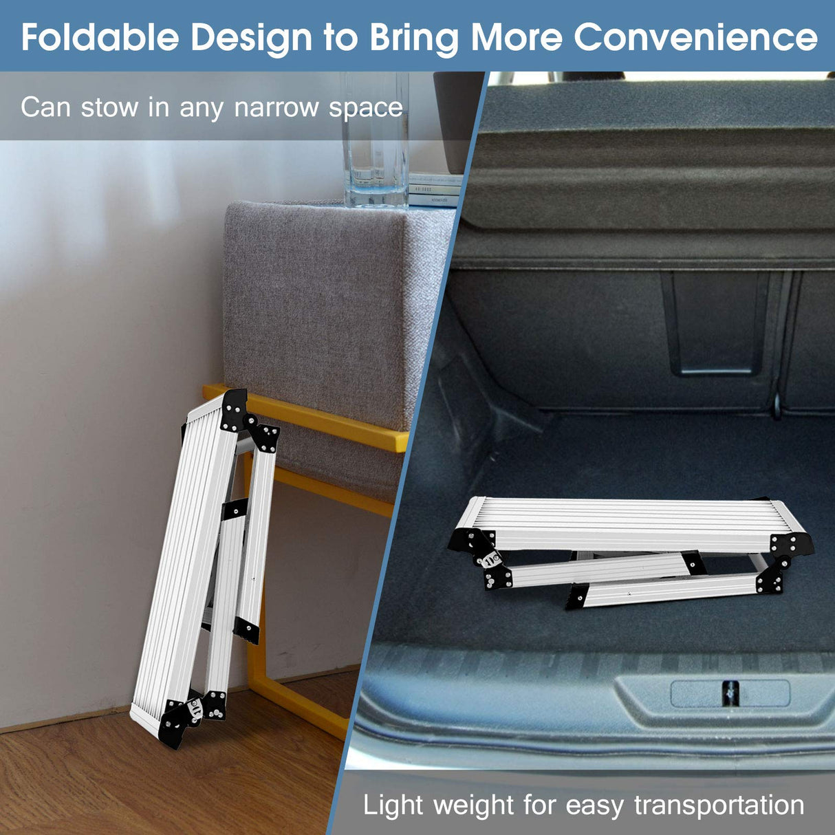 ERGOMASTER Work Platform Bench 30 * 12 Inches Aluminum Drywall Safe CE Approved of Capacity 330 LBS Heavy Duty Portable Bench Folding Ladders Stool ERGOMASTER