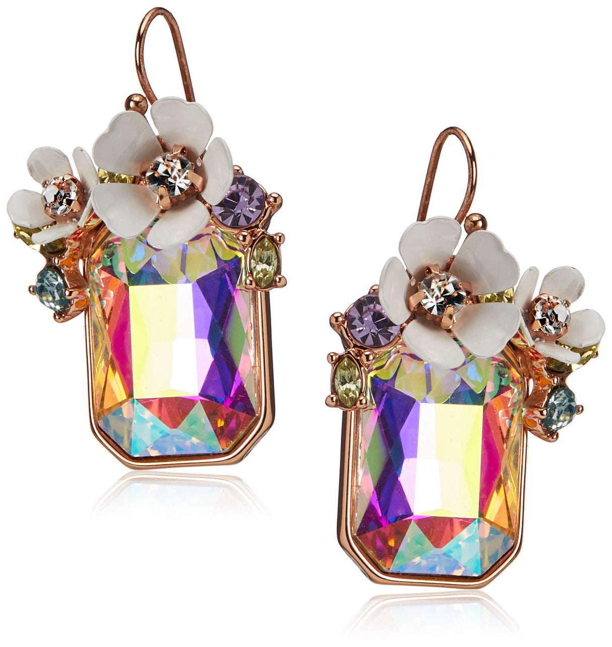 Betsey Johnson Flower Cluster Stone Drop Earrings Betsey Johnson