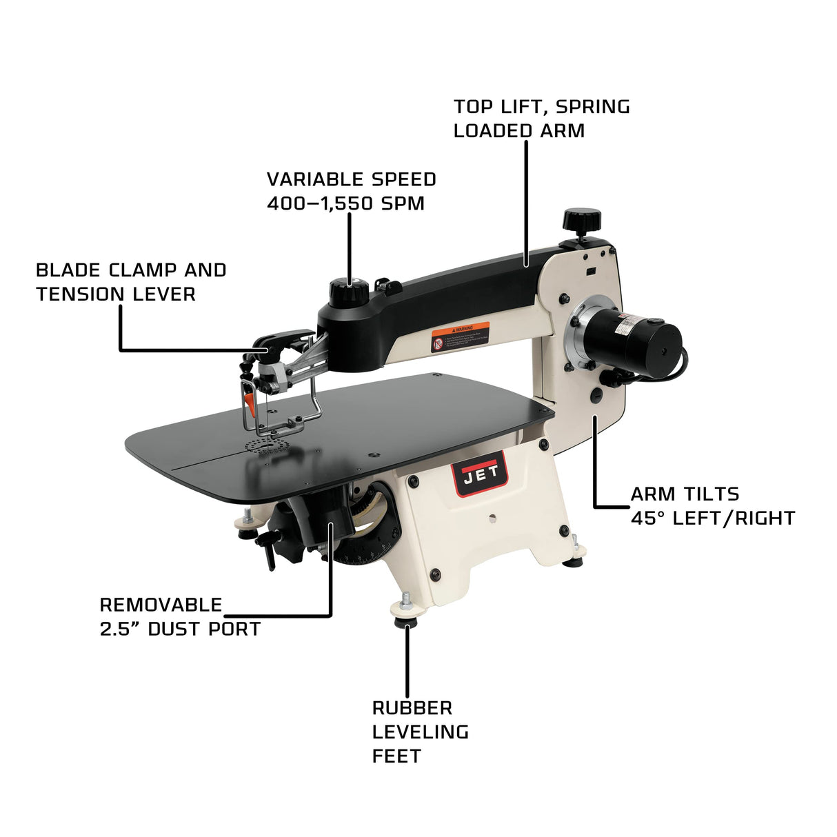 JET 18-Inch Scroll Saw, 1Ph 120V (JWSS-18B) Jet