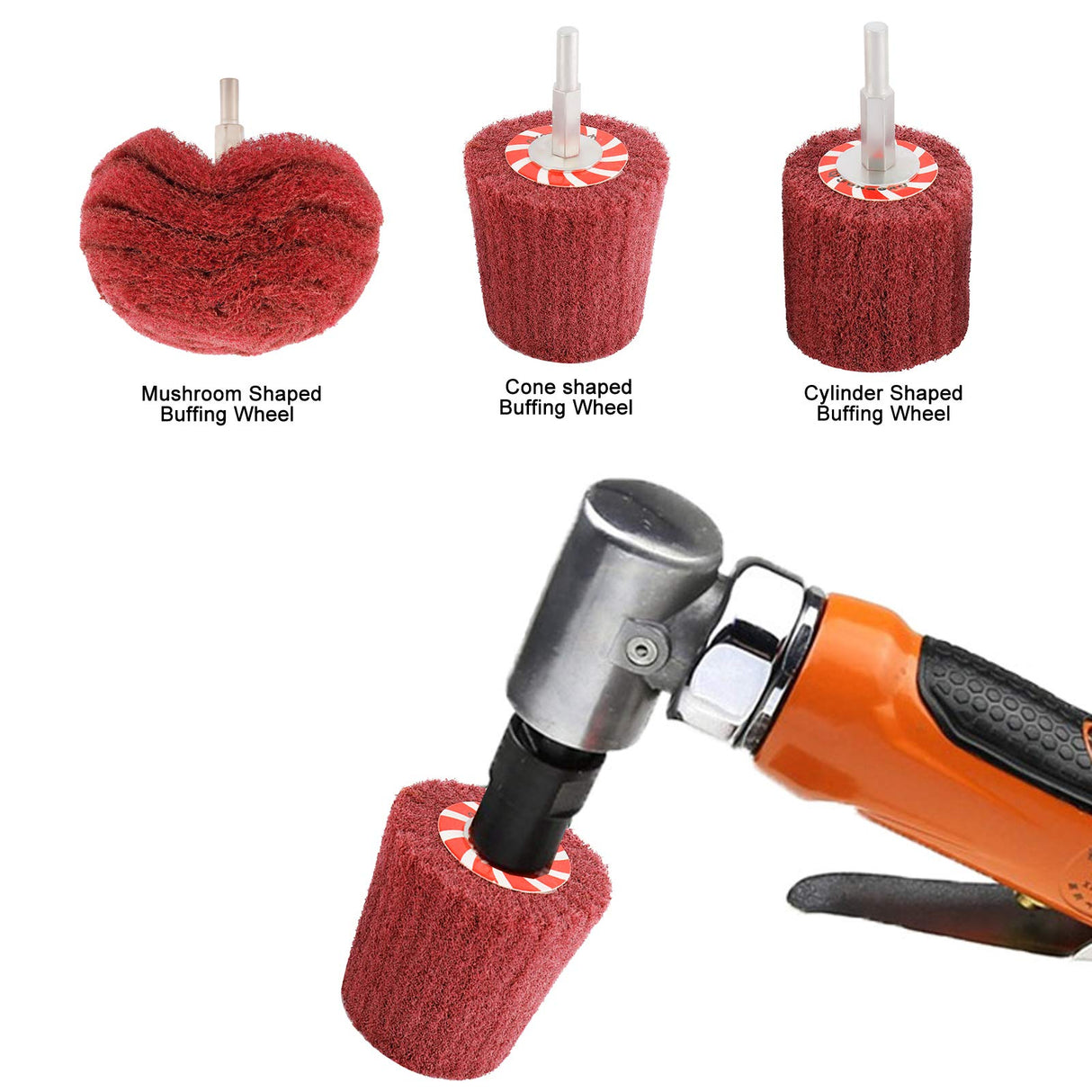 HighFree 7 PCS Non Woven Abrasive Buffing Wheels Drill Attachment Set, Scouring Pads Wheel with 1/4" Shank for Polishing Mirror Stainless Steel HighFree