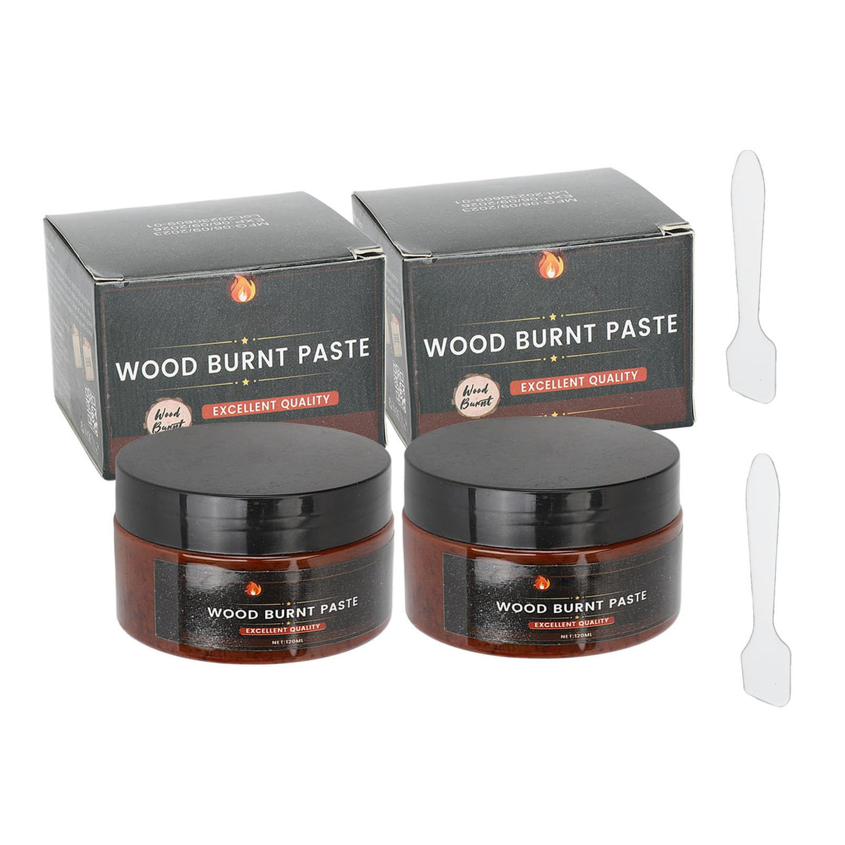 2PCS Wood Burning Paste, Wood Burning Gel, Stable Heat Activated Paste Wood Working Tools and Accessories for DIY Crafting Home Decor 120ml Pomya