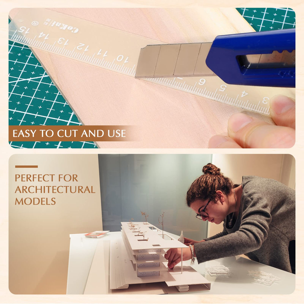 30 Pack 4 x 6 Inch Balsa Wood Sheets Thin Plywood Wood Sheets Balsa Wood Sheets for Crafts Unfinished Wood Sheets for Architectural Models Painting Qunclay