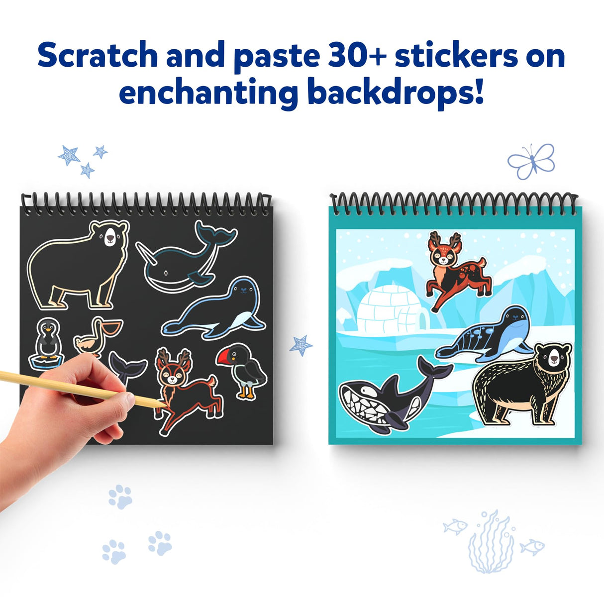 Skillmatics Magical Scratch Art Book & Fun with Foam Animals Theme Bundle, Art & Craft Kits, DIY Activities for Kids Skillmatics