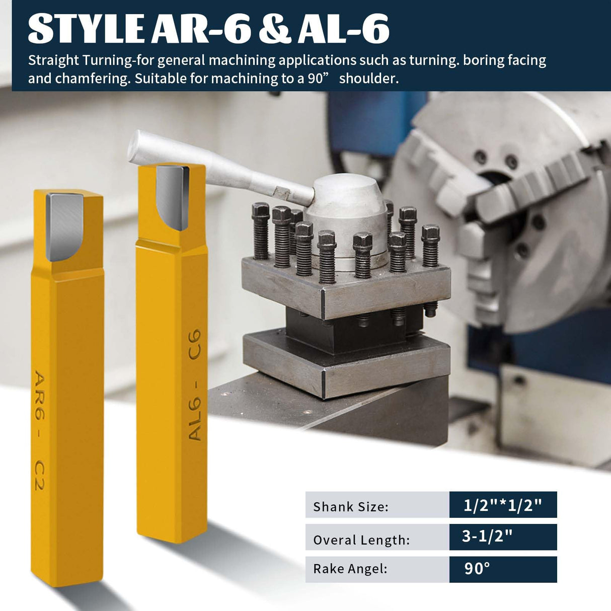HAowosi 20 pc 1/2"Carbide Tip Tipped Cutter Tool,Metal Lathe Cutting Tools,Lathe Tools Metal Cutting for Metal Lathe Turning, Boring, and Chamfering HAowosi