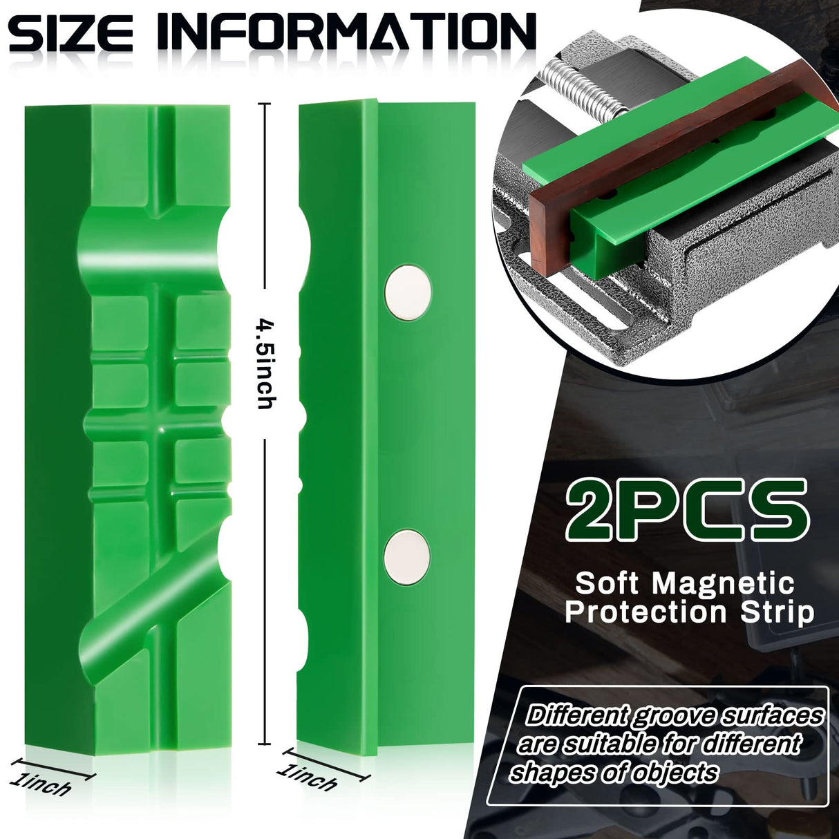 Tools Drill Press Vise Metal Drill Press Vice Workbench Drill Vise Clamp with 2 Pieces Magnetic Vise Pads Multi Grooved Pads Set for Daily Working Lanties