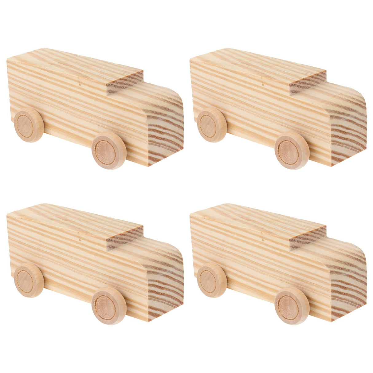 SUPVOX Kids Truck Toys 4pcs Unfinished Wooden Cars Unpainted Wood Ornamet Car Toys for DIY Craft Painting Art Project Kids Car Toys SUPVOX