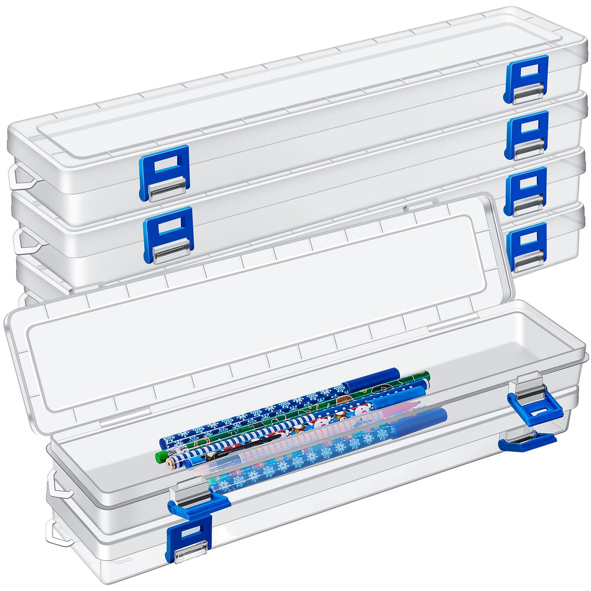 8 Pcs Translucent Plastic Paint Brush Holders Paint Brush Case Organizers Drawing Tools Storage Box Long Paint Brush Case Watercolor Pen Pencil Gueevin