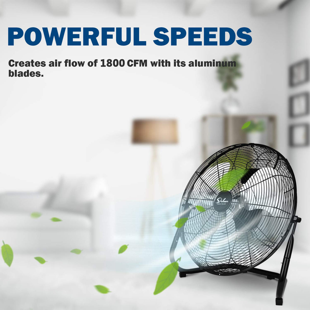 Simple Deluxe 12 Inch 3-Speed High Velocity Heavy Duty Metal Industrial Floor Fans Oscillating Quiet for Home, Commercial, Residential, and Simple Deluxe
