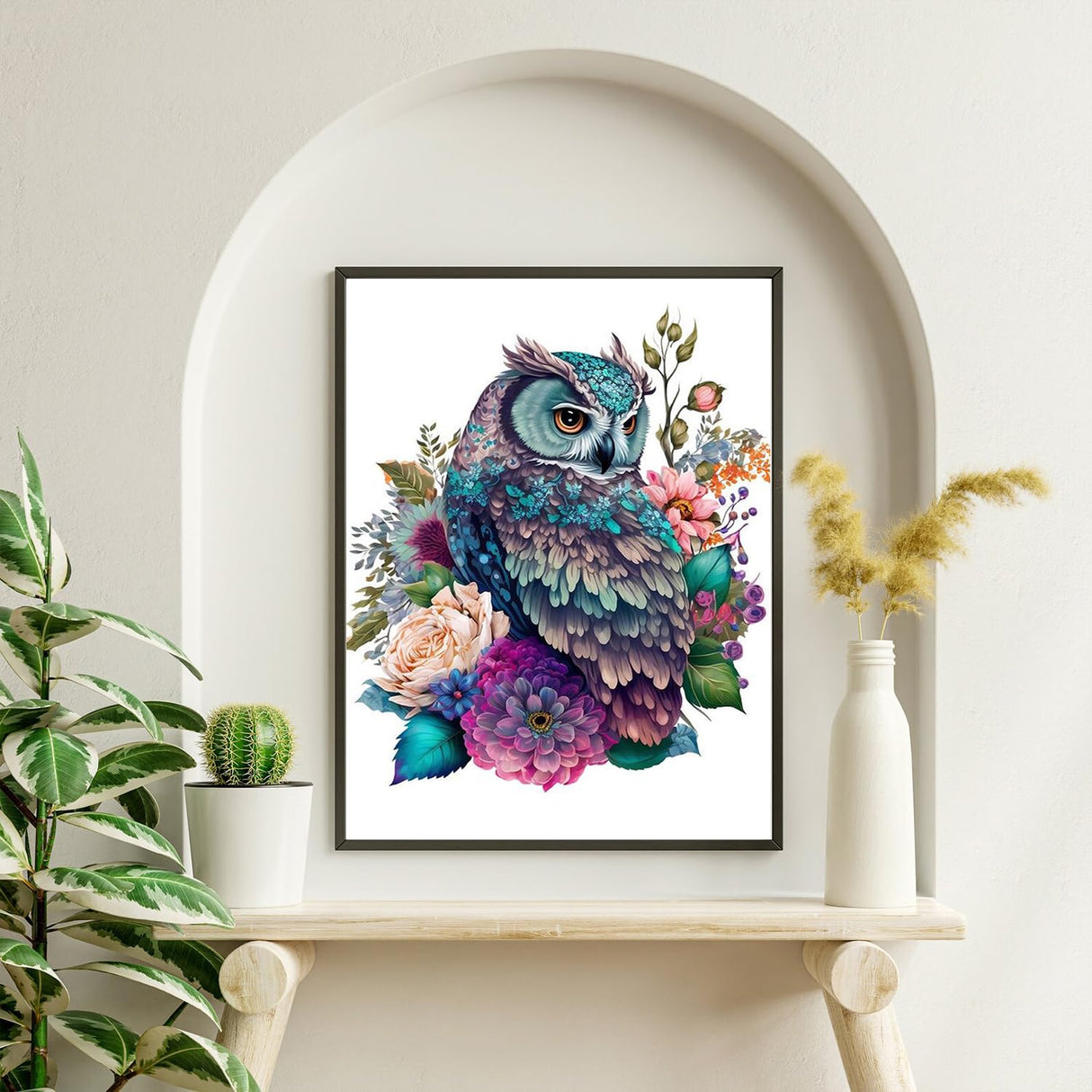 Ksxistiyt Owl Diamond Art Painting Kits for Adults, Full Drill Diamond Dots Paintings for Beginners, Round 5D Paint with Diamonds Pictures Gem Art Ksxistiyt