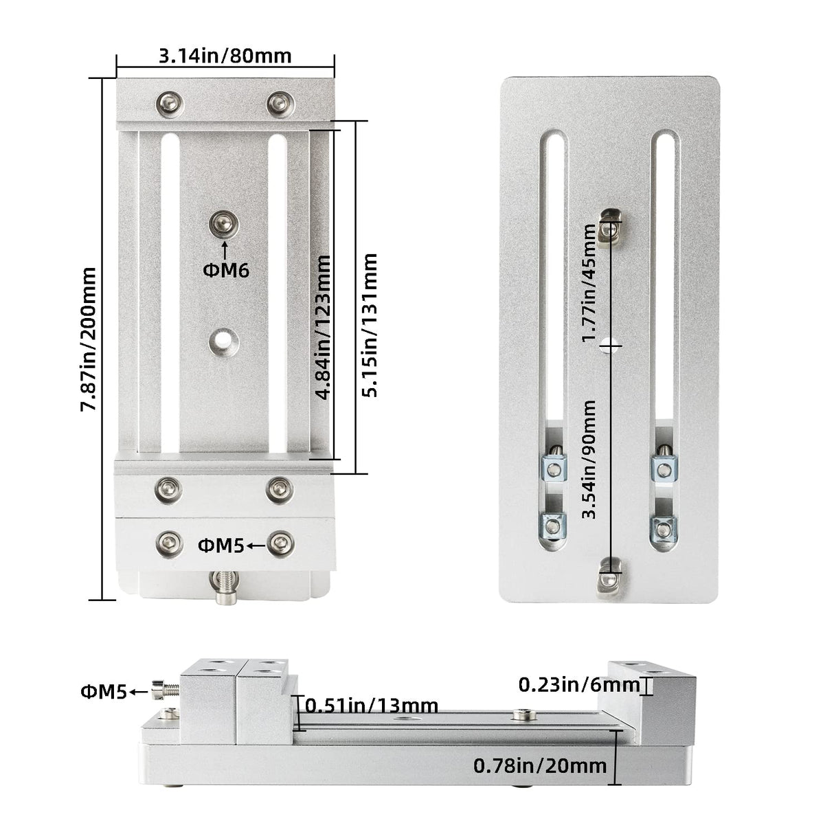 Mini Low Profile Bench Vise Workholding Clamp Work Table for FoxAlien 3018, Masuter, Masuter Pro, 4040-XE, XE-PRO, WM-3020 CNC Router Machine FoxAlien