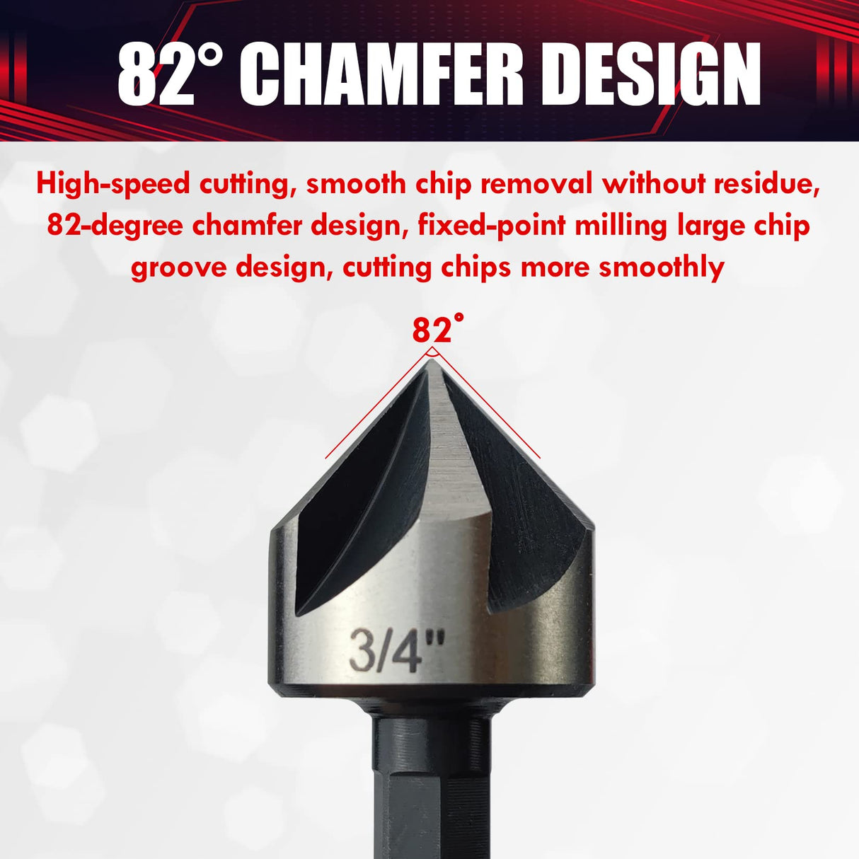 wesleydrill 5 pcs Countersink Drill Bit Set,82 Degree Counter Sink, Fit for Sink Holes into Most Machinable Metals, Plywood, Softwood, Hardwood, wesleydrill