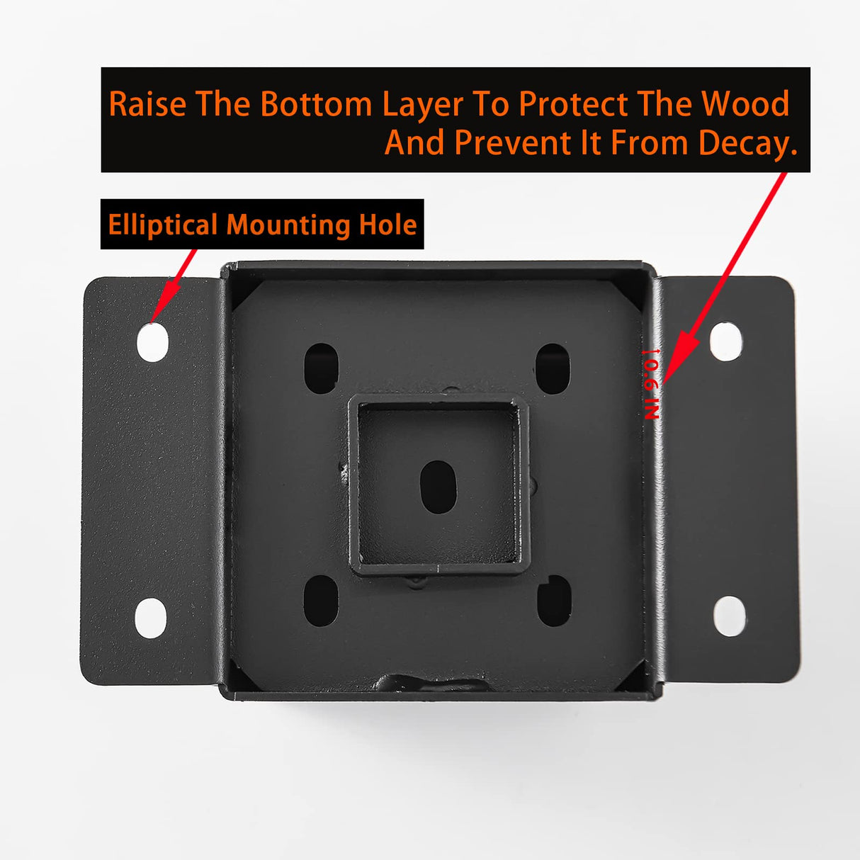 YVHFWOY 4x4 Post Base ,Railing Post Brackets(Inner Size 3.6"x3.6"),Black Powder Coated Heavy Thick Steel Fence Post Anchor for Deck Porch Handrail YVHFWOY