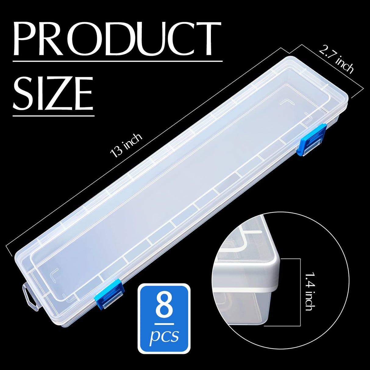 8 Pcs Translucent Plastic Paint Brush Holders Paint Brush Case Organizers Drawing Tools Storage Box Long Paint Brush Case Watercolor Pen Pencil Gueevin