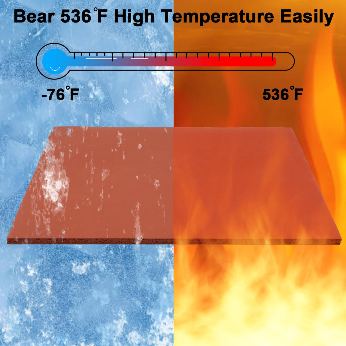 15x15" Silicone Mat with Tape, Heat Press Mat with Heat Press Tape, Flat Silicone Pad for Heat Press Machine Mat Upgrade Replacement (Thickest 0.3”) BATTIPAW