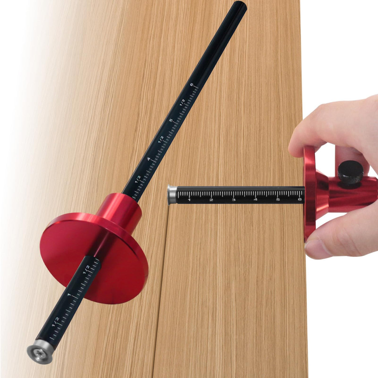 Wheel Marking Gauge, European Style Aluminum Alloy Scriber Woodworking Mortise Parallel Scribing Tool with Knurled Knob, Metric and Inch Scales Fafeicy