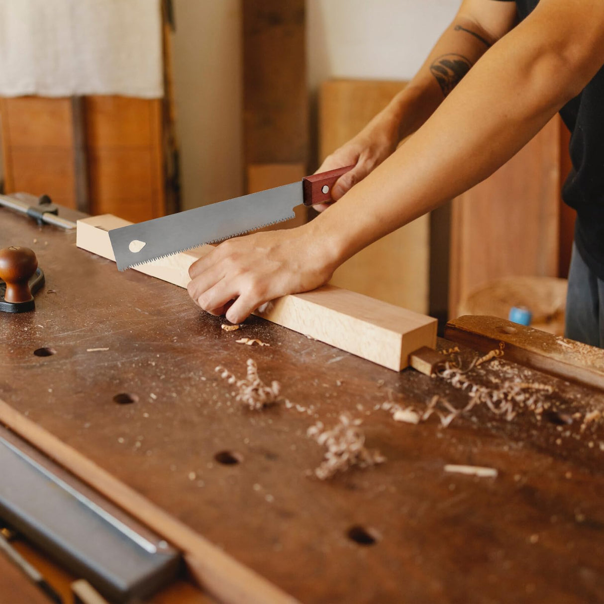 WBJKZJD Mini Hand Saw, 6 Inch Flush Cut Saw 17 TPI Trim Saw for Woodworking Tools Small Projects WBJKZJD