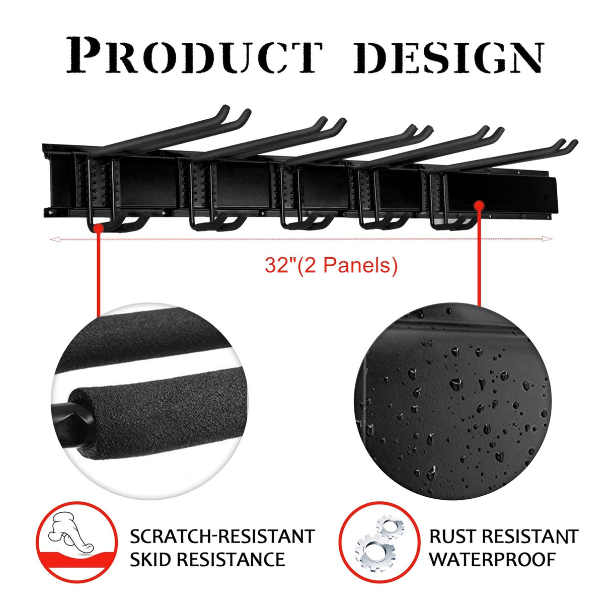 WALMANN Garage Storage Organization System Ski Wall Rack 10 Pairs of Skis Mount Hanger Home Shed and Garage Snowboard Wall Rack System Holds Up to Walmann