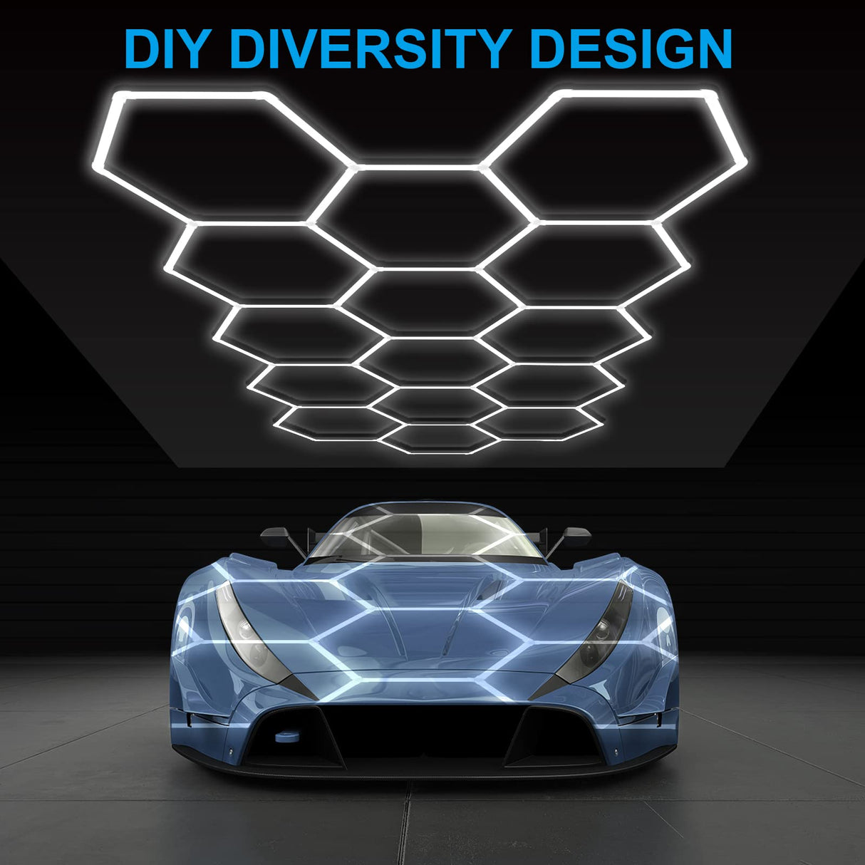 LZHOME Hexagon LED Garage Light: 25 Pack Updated Bigger Size, 26400LM 240W Super Bright Car Detailing Ceiling LED Shop Light for Warehouse Workshop LZHOME