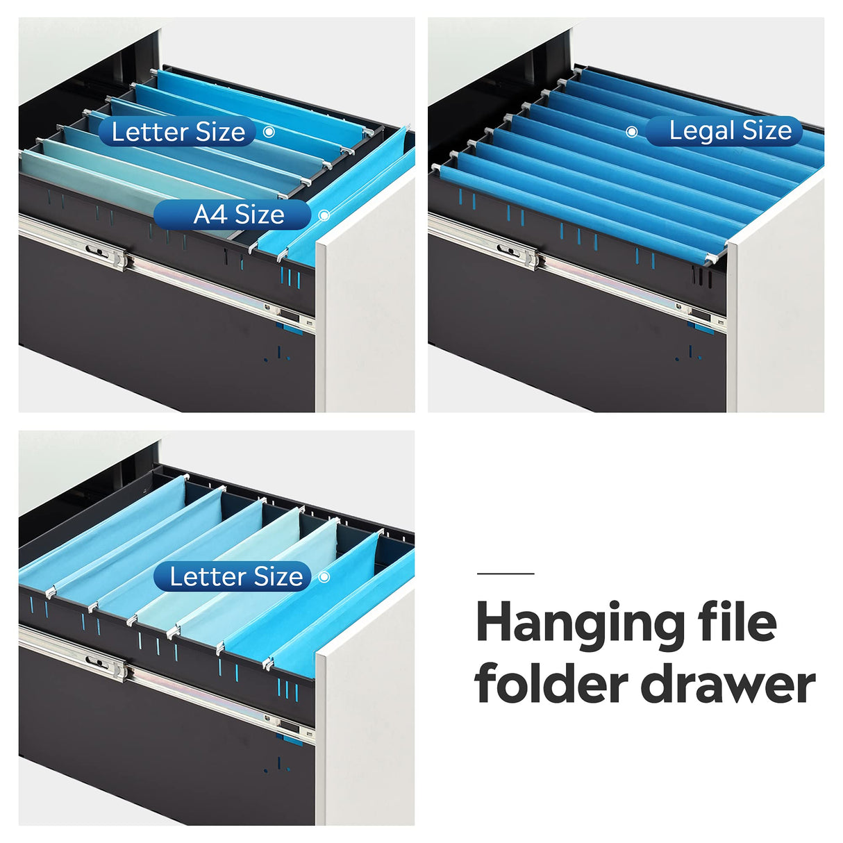 DEVAISE 2-Drawer Mobile File Cabinet with Lock, Commercial Vertical Cabinet in White DEVAISE