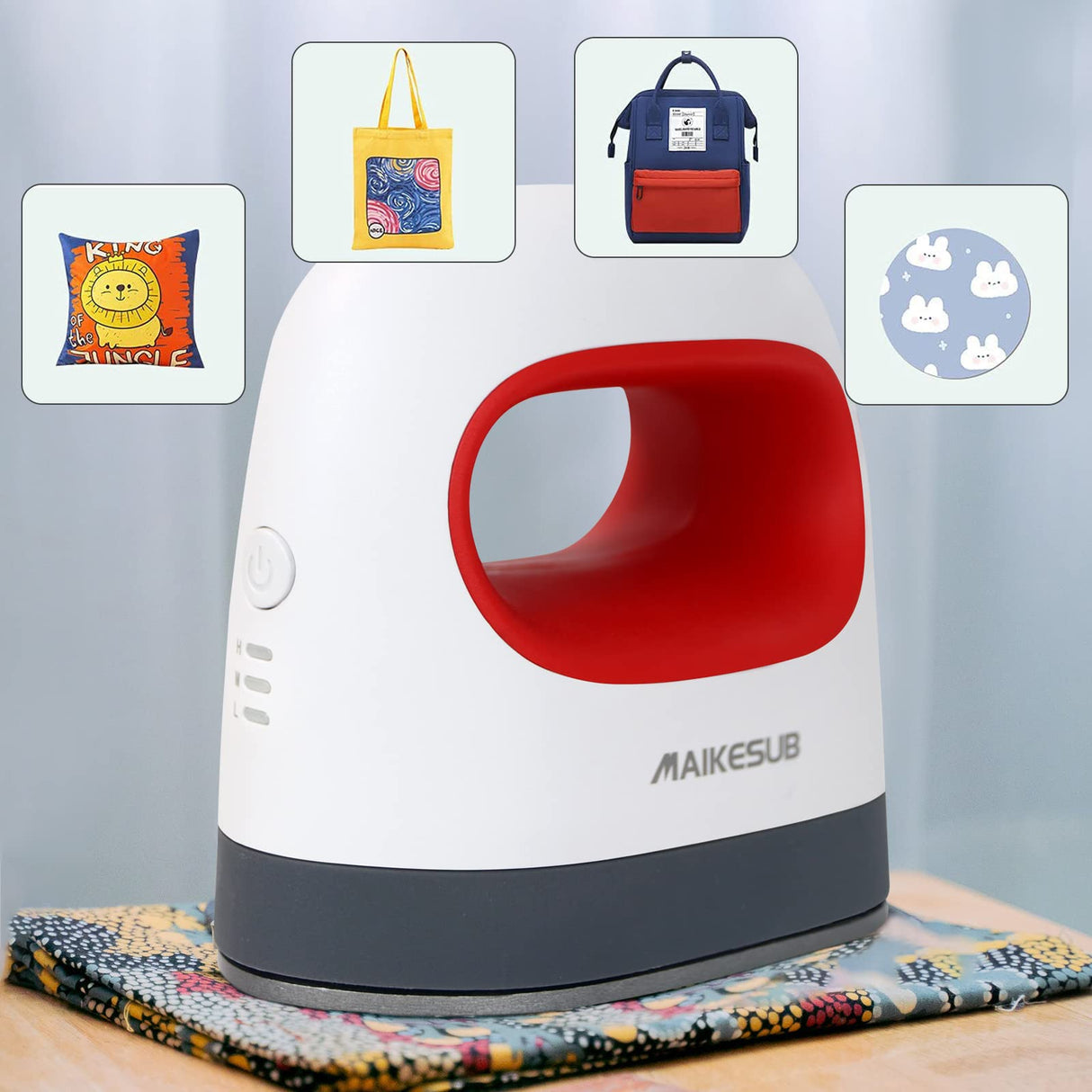 MAIKESUB Mini Heat Press Machine Easy to Use for T Shirts Shoes Hats Small HTV Iron on Vinyl Projects Portable Heating Transfer Iron Red MAIKESUB