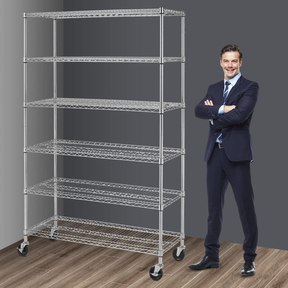 Meet perfect Adjustable Storage Shelves 6 Tier Wire Shelving Unit and Storage, 2100lbs Capacity Metal Shelving Heavy Duty Garage Shelves Storage Meet perfect