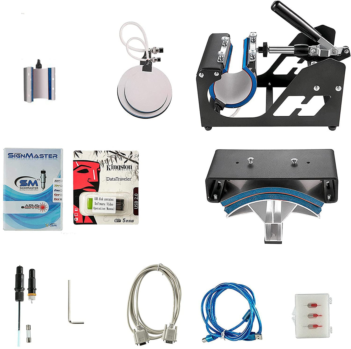 VEVOR Heat Press Machine 15x15 inch 6 in 1 T-Shirt Heat Press and Vinyl Cutter 53 inch Plotter Machine 1350mm PC Only Paper Feed Vinyl Cutter Plotter VEVOR