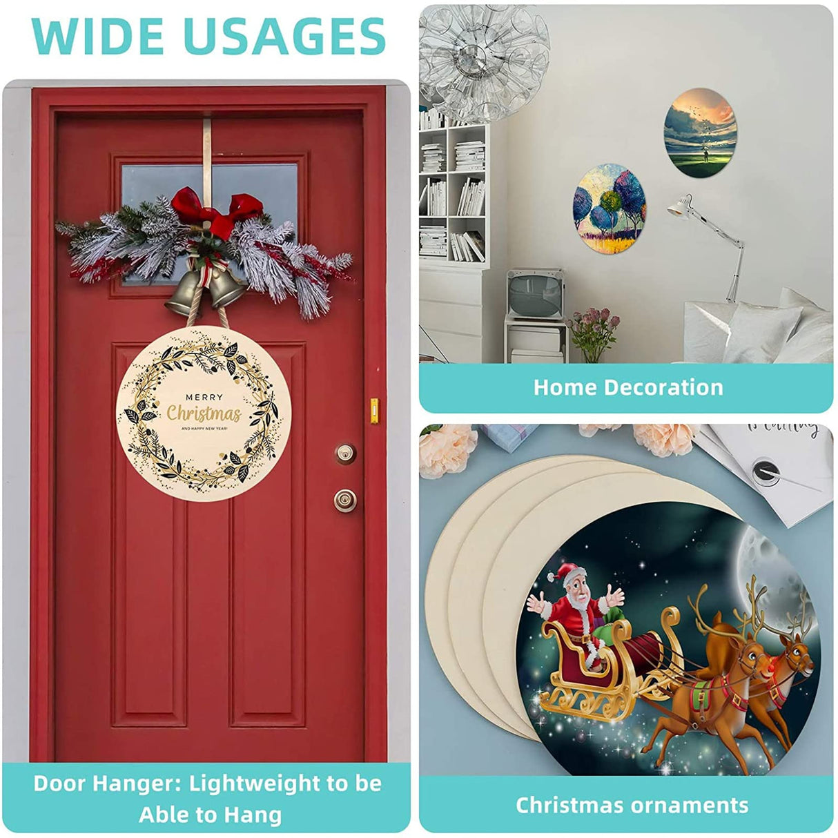 18 Inch Round Wood Circles Unfinished Wood Circles for Crafts, Door Hanger, Pyrography and Painting (8 Pieces) Jetec