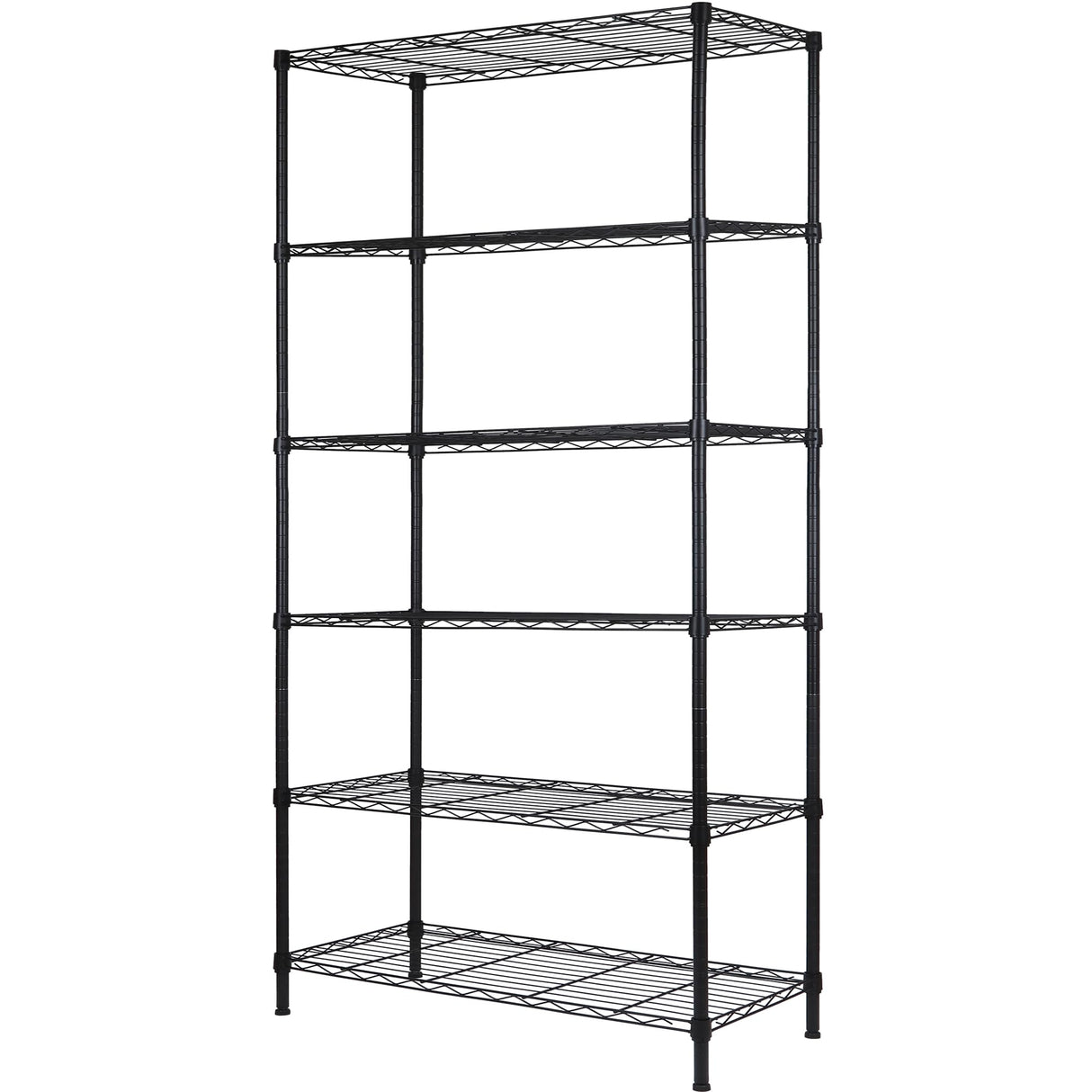 REGILLER 6-Wire Shelving Metal Storage Rack Adjustable Shelves,Standing Storage Shelf Units for Laundry Bathroom Kitchen Pantry Closet (Black,30L x REGILLER