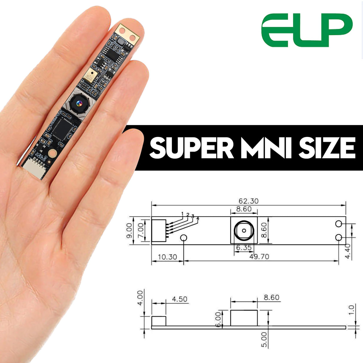 ELP 8mp USB Camera Module with Microphone Autofocus PC Camera for Computer 4K Lightburn Camera for Laser Engraver Mini Auto Focus Webcam Board CCTV ELP