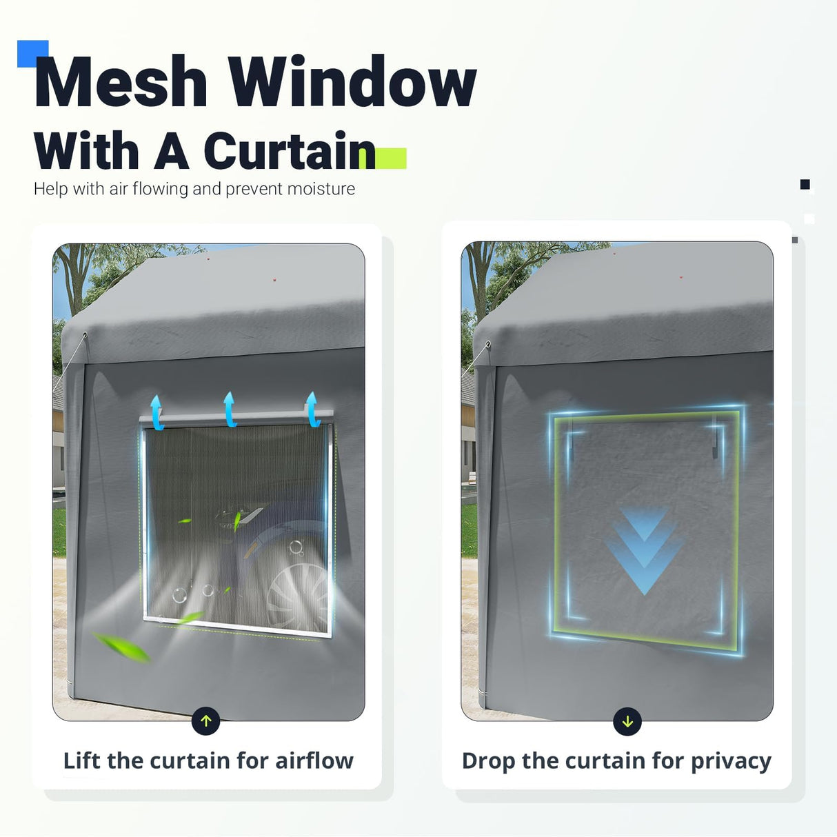 Quictent 12'x20' Carport with Roll-up Ventilated Windows, Heavy Duty Car Port Anti-Snow Car Canopy Carport Canopy Portable Garage Shelter Boat Quictent