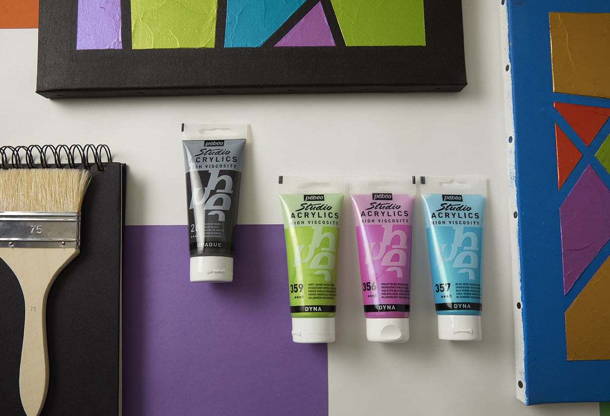 Pébéo 832-360 - Studio Acrylics Fine Acrylic - Acrylic Paint - Iridescent Acrylic - Iridescent Blue Black 100ml/3.38oz Pebeo