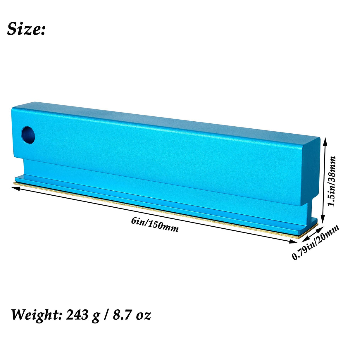 Meideal 6 Inch Guitar Fret Leveling Sanding Beam, Aluminum Fret Understring Leveler Leveling File Bar with 1000 Diamond Grits, Pro Luthier Tool for Meideal