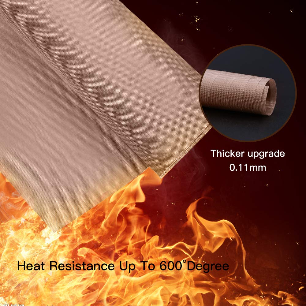 3 Pack PTFE Teflon Sheet for Heat Press Transfer Sheet Non Stick 16 x 20" Heat Transfer Paper Reusable Heat Resistant Craft Mat YRYM HT