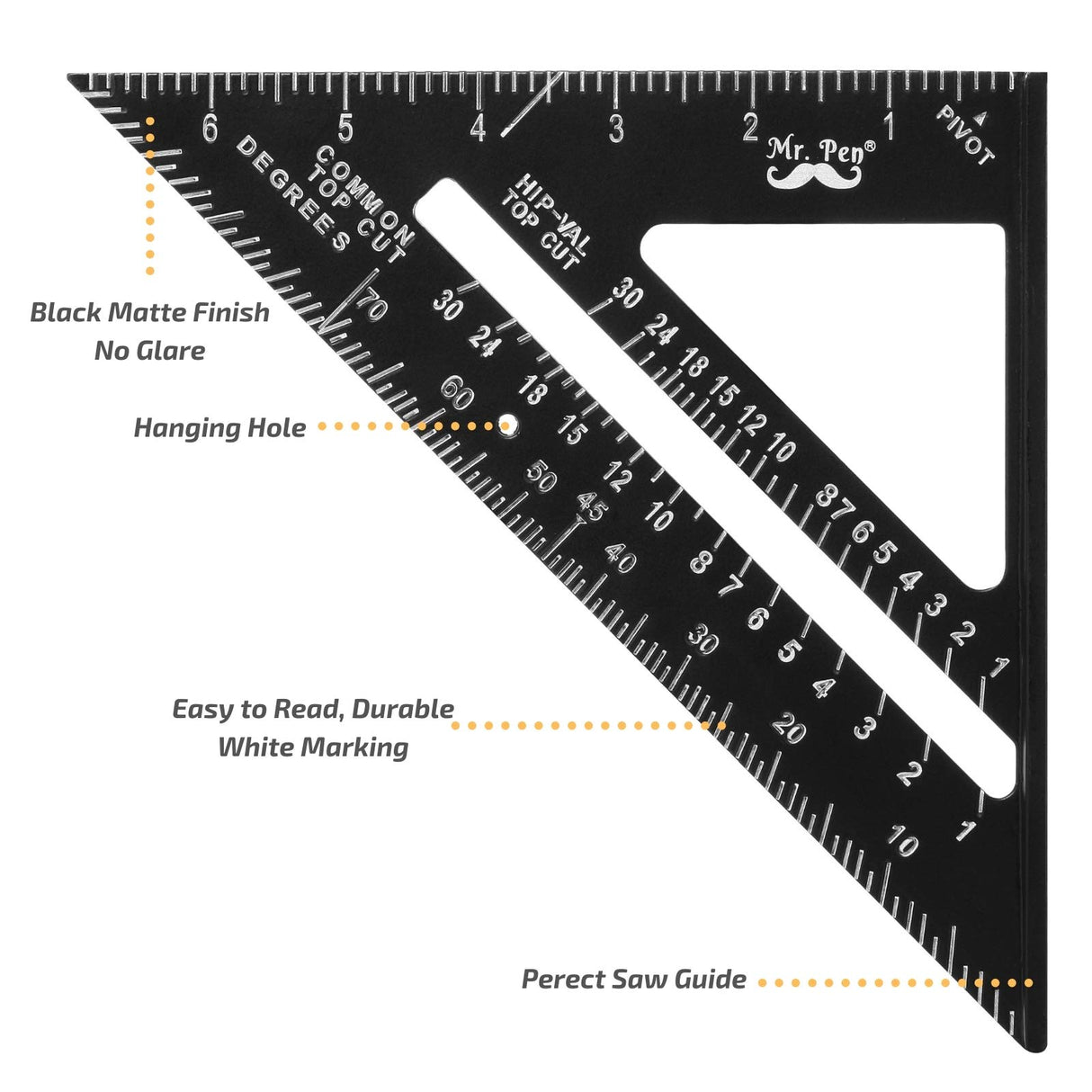 Mr. Pen- Rafter Square, Metal Square, 7 Inch, Carpenters Square, Square Tool, Metal Square Ruler, Carpentry Squares, Woodworking Square, Square Angle Mr. Pen