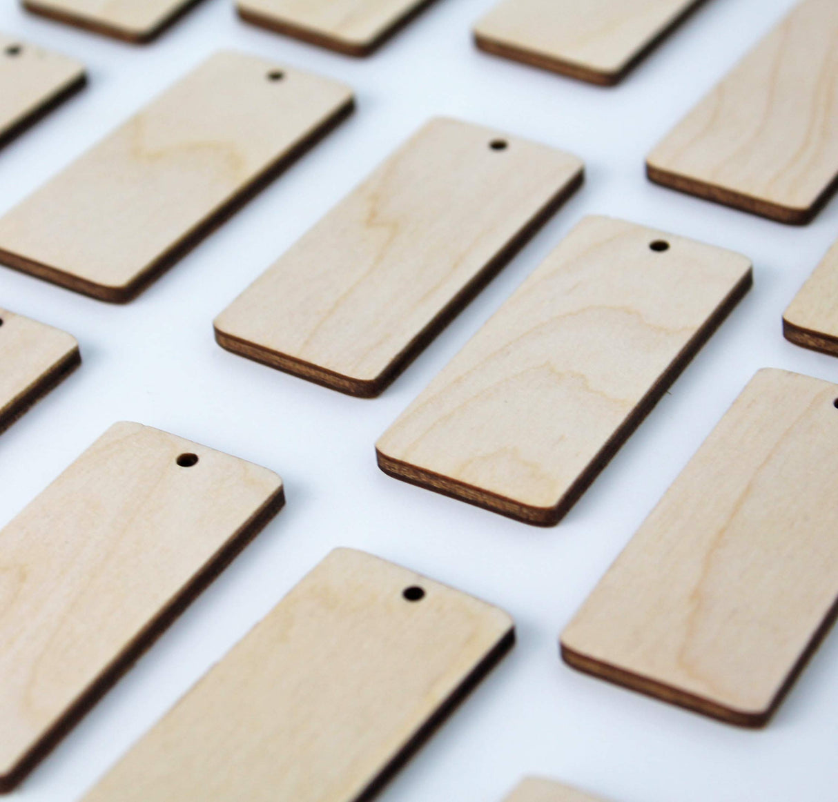 ALL SIZES BULK (12pc to 100pc) Unfinished Wood Laser Cutout Bar Bars Rectangle Dangle Earring Jewelry Blanks Shape Crafts Made in Texas Texan Wood Crafts