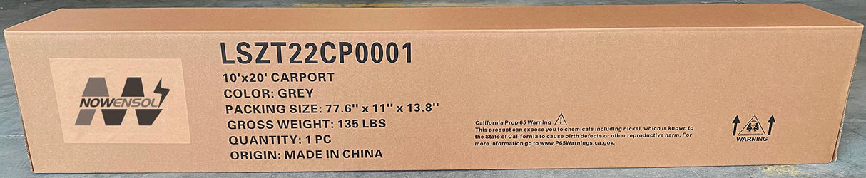 NOWENSOL Carport Canopy 10x20ft Heavy Duty with Removable Sidewalls & Doors, Portable Car Port Garage Shelter for Boat, Party, Outdoor Camping Tent, NOWENSOL