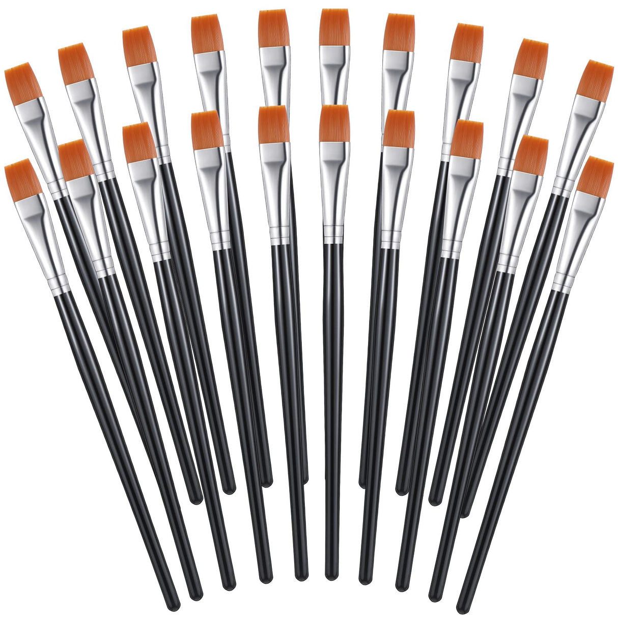 20 Pcs Flat Acrylic Paint Brush Wide Paint Brushes Watercolor Quality Synthetic Artist Paint Small Brush Bulk Painting Brush for Detail Art Painting Zonon