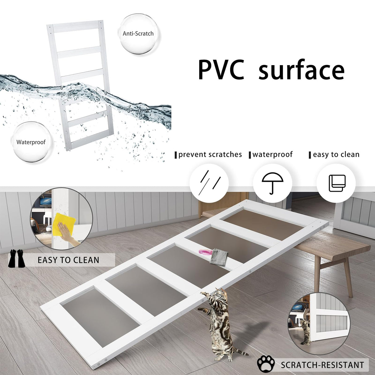 BARNSMITH 36in x 84in Glass Barn Door with 6.6FT Brushed Nickle Sliding Door Hardware Kit Included & Handle,5-Panel Frosted Glass Solid Wood BARNSMITH