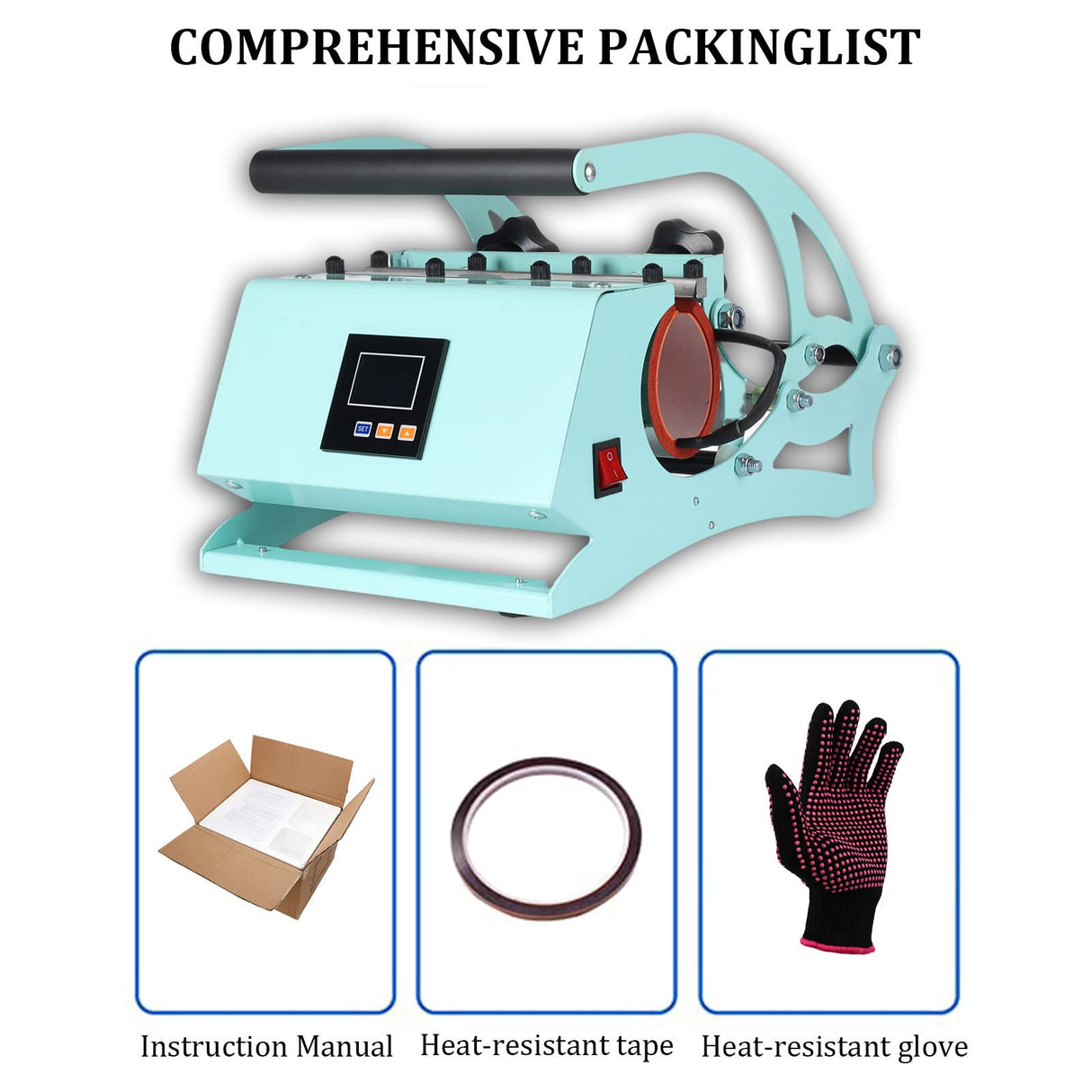 Tumbler Heat Press Machine,20oz Cup Heat Press DIY Sublimation for 11oz/15oz/16oz/20oz Straight Skinny Sublimation Tumblers Mugs Heat Transfer Print ENPAP