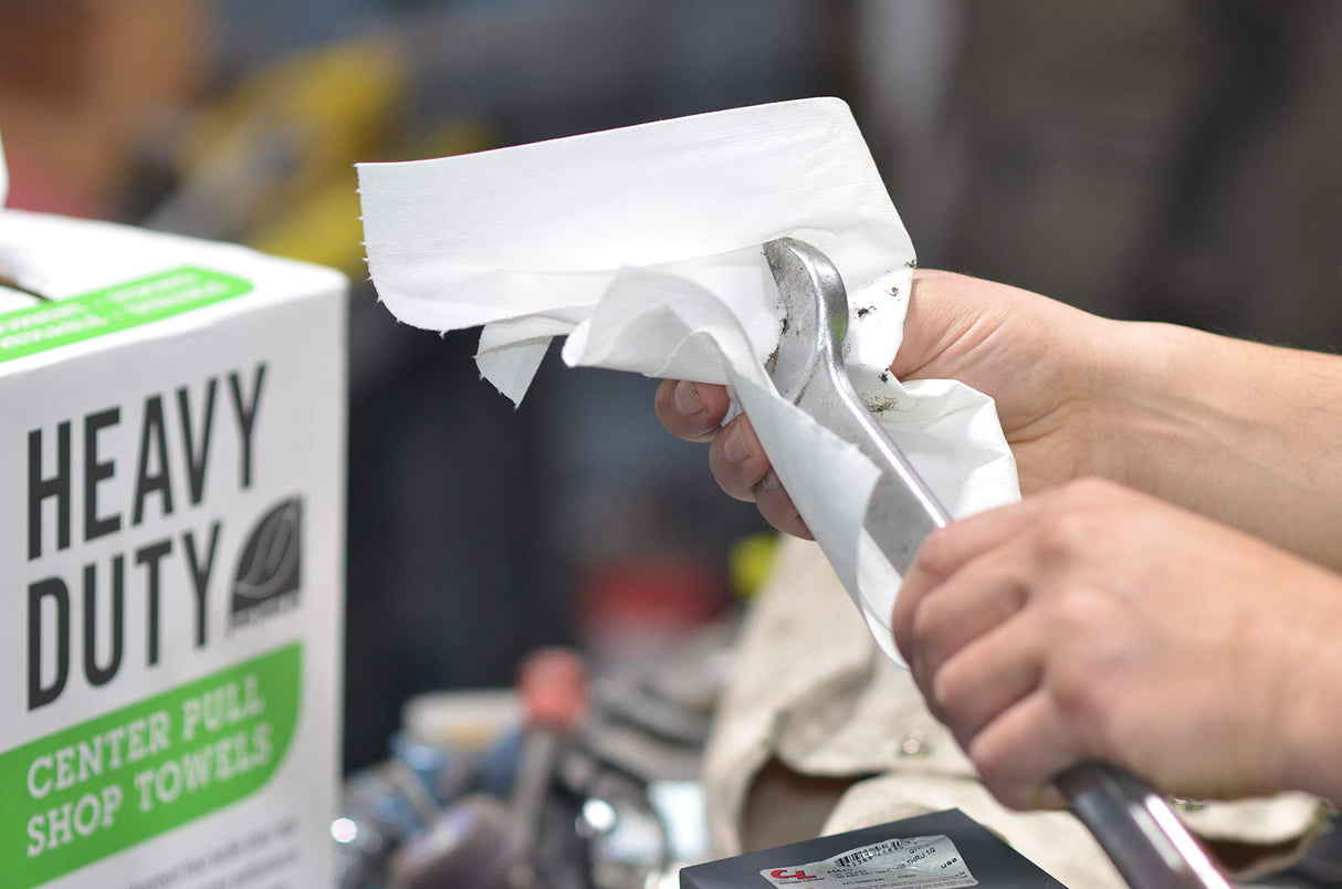 Fresh Towel Heavy Duty Center Pull Shop Towel Rags for Cleaning- (1 Box of 160 Sheets) Disposable Cleaning Towels - 9 x 12 inches - FT800 (White) Fresh Towel, Inc.