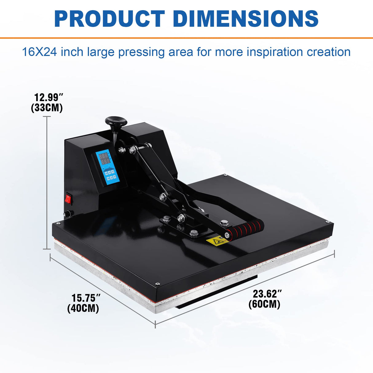 Iglobalbuy 16" X 24" Clamshell Heat Press Machine Sublimation for T-Shirt, Clamshell Design 16x24 Inch Heat Press Transfer Digital Temperature Iglobalbuy