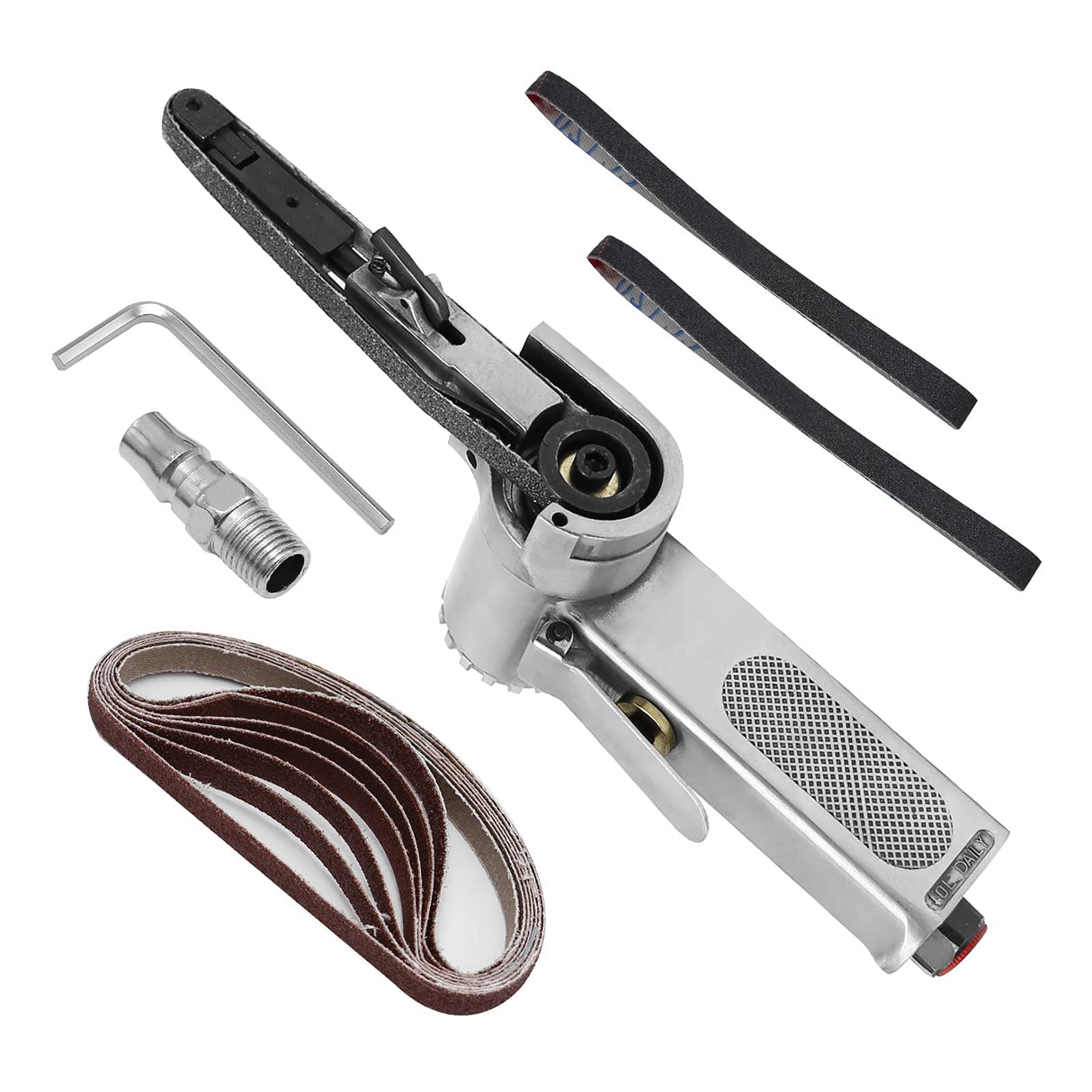 Mini Handheld Angle Grinder Industrial Pneumatic Tool Mini Air Belt Sander suitable for Spot Welding Parts Grinding, Burr Removal, Chamfering and Hoypeyfiy