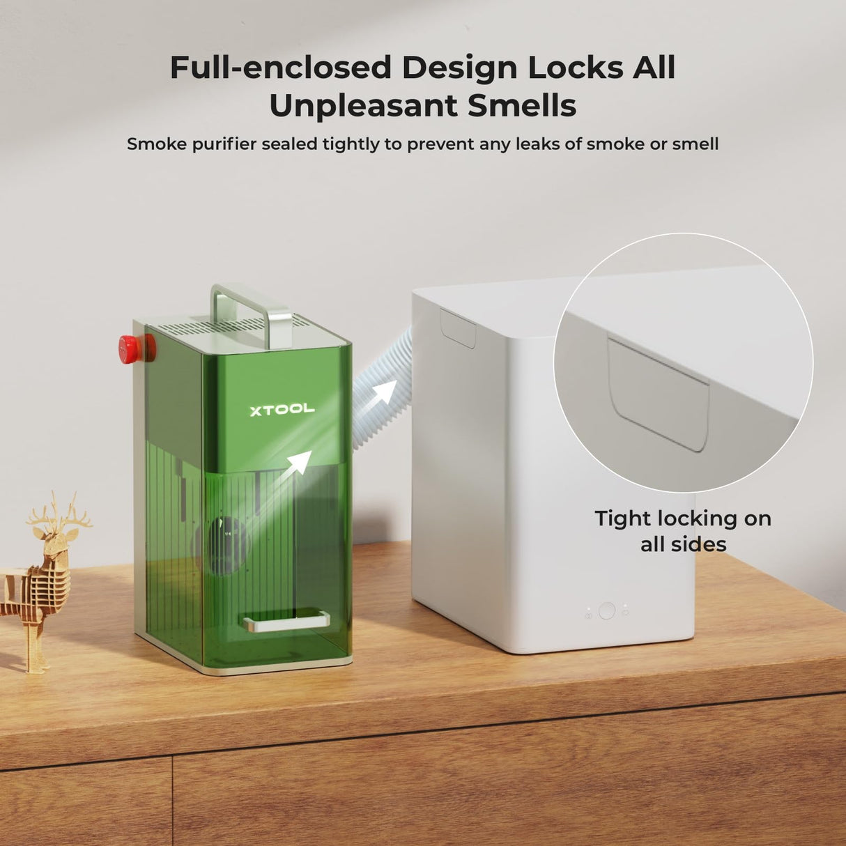 xTool F1 Desktop Smoke Air Purifier, Fume Extractor with 3-layer filtration, Hepa Portable Air Purifier for xTool F1 Laser Engraver only, Air xTool
