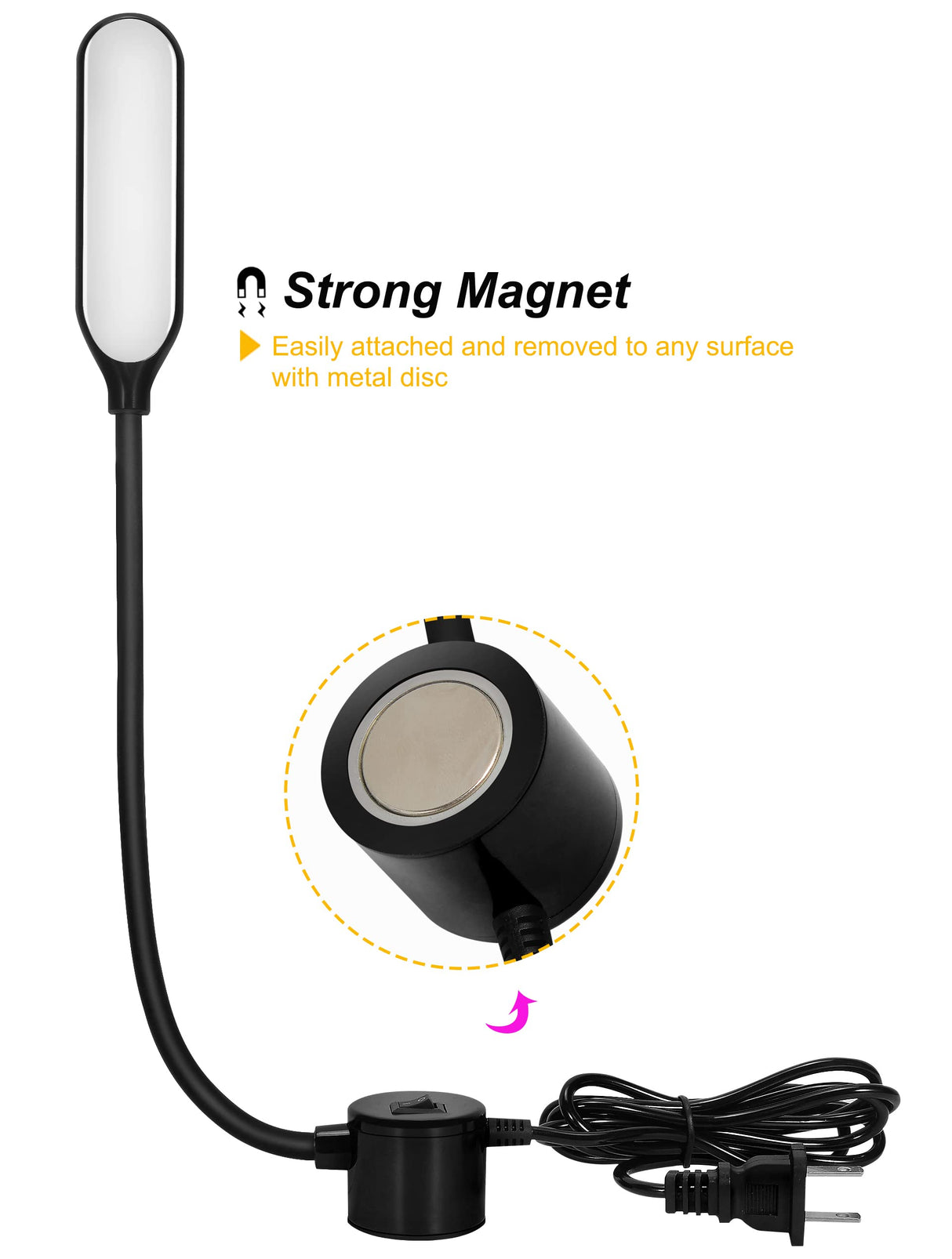 Amazing power Sewing Machine Light LED Flexible Gooseneck Work Lamp with Magnetic Mount Base for Workbench Lathe Drill Press Amazing power